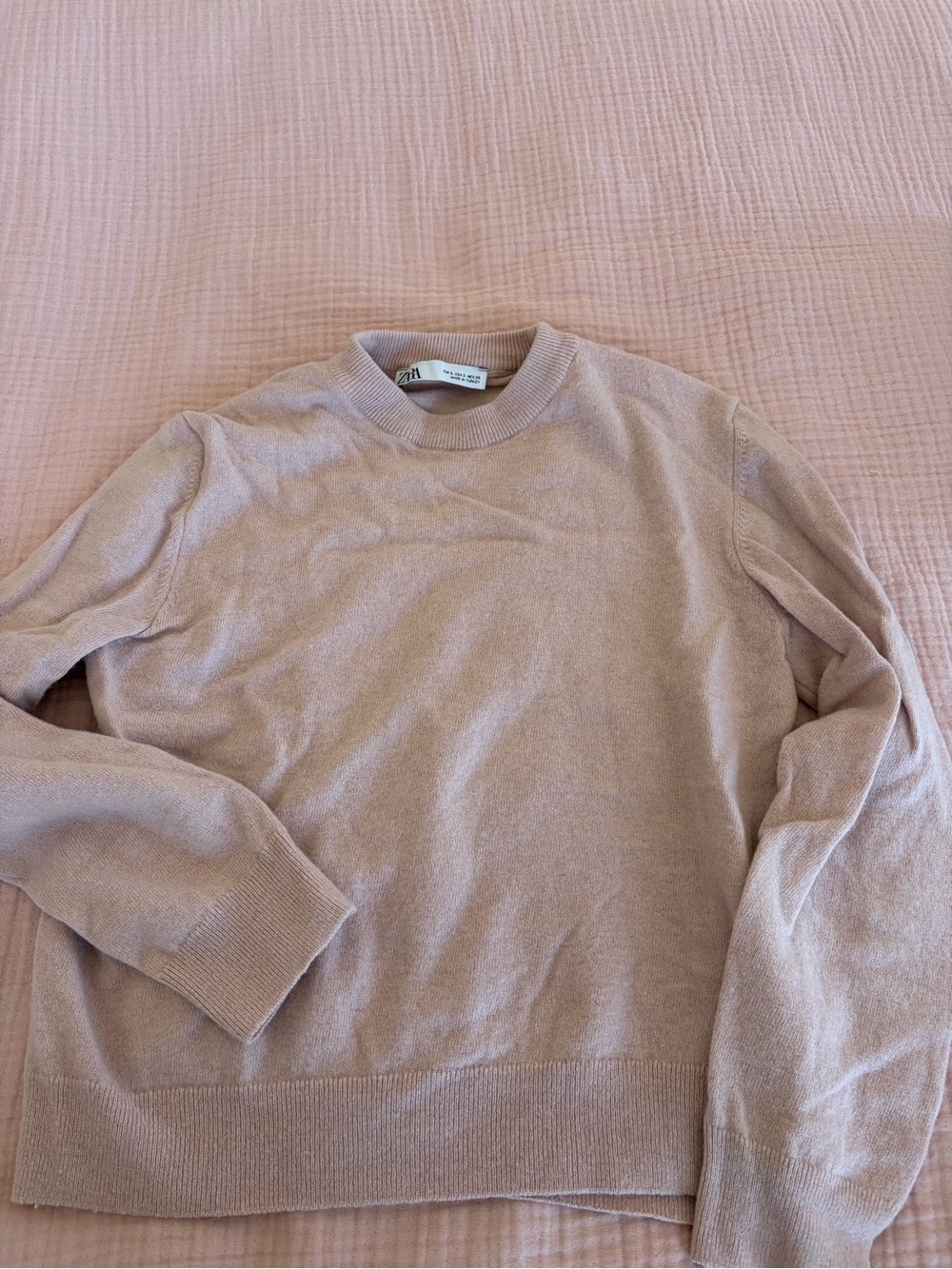 Zara Women's Crewneck Sweater in Dusty Pink